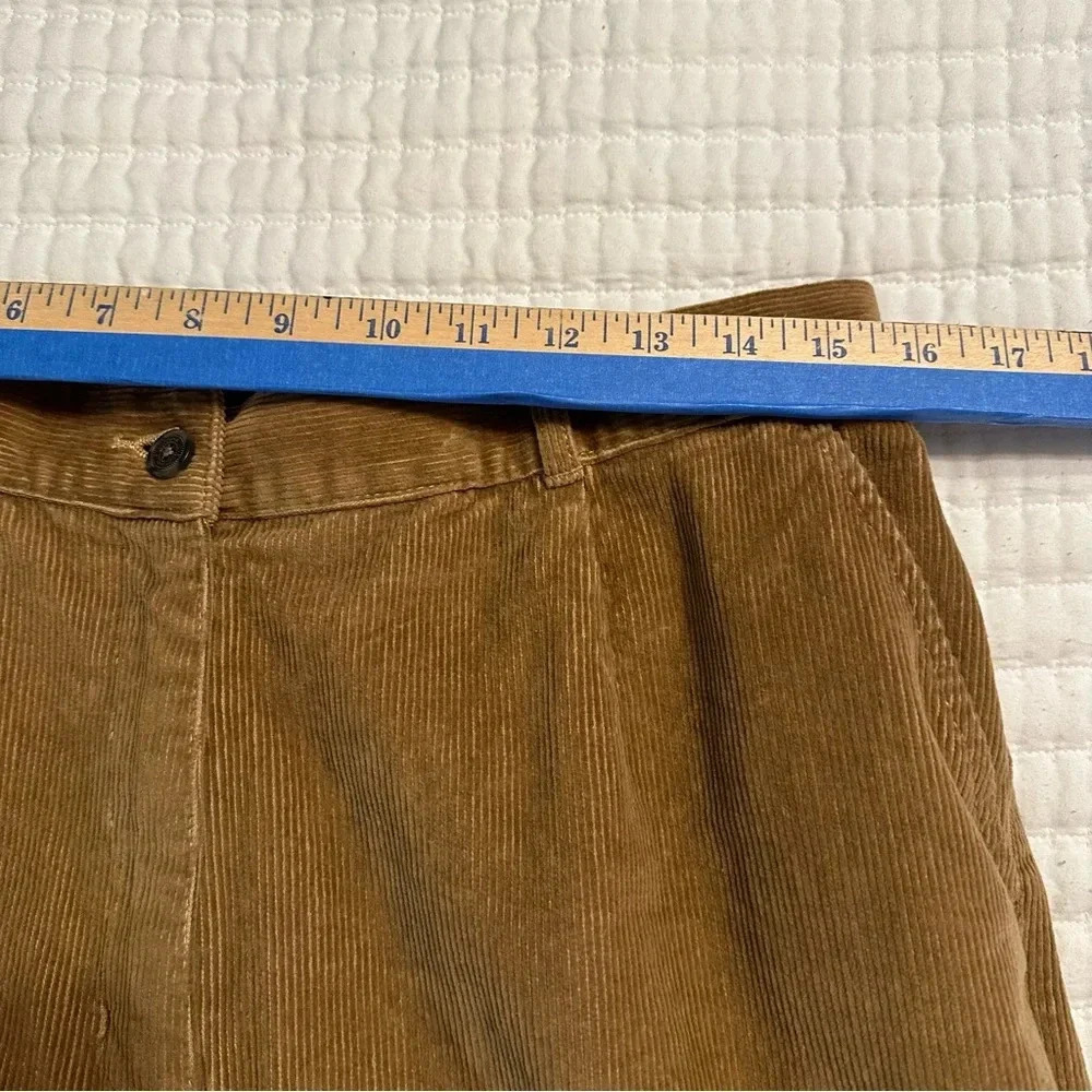 LL Bean Corduroy Pants Womens 14 Reg Brown Pleats Classic(n) - Picture 7 of 10